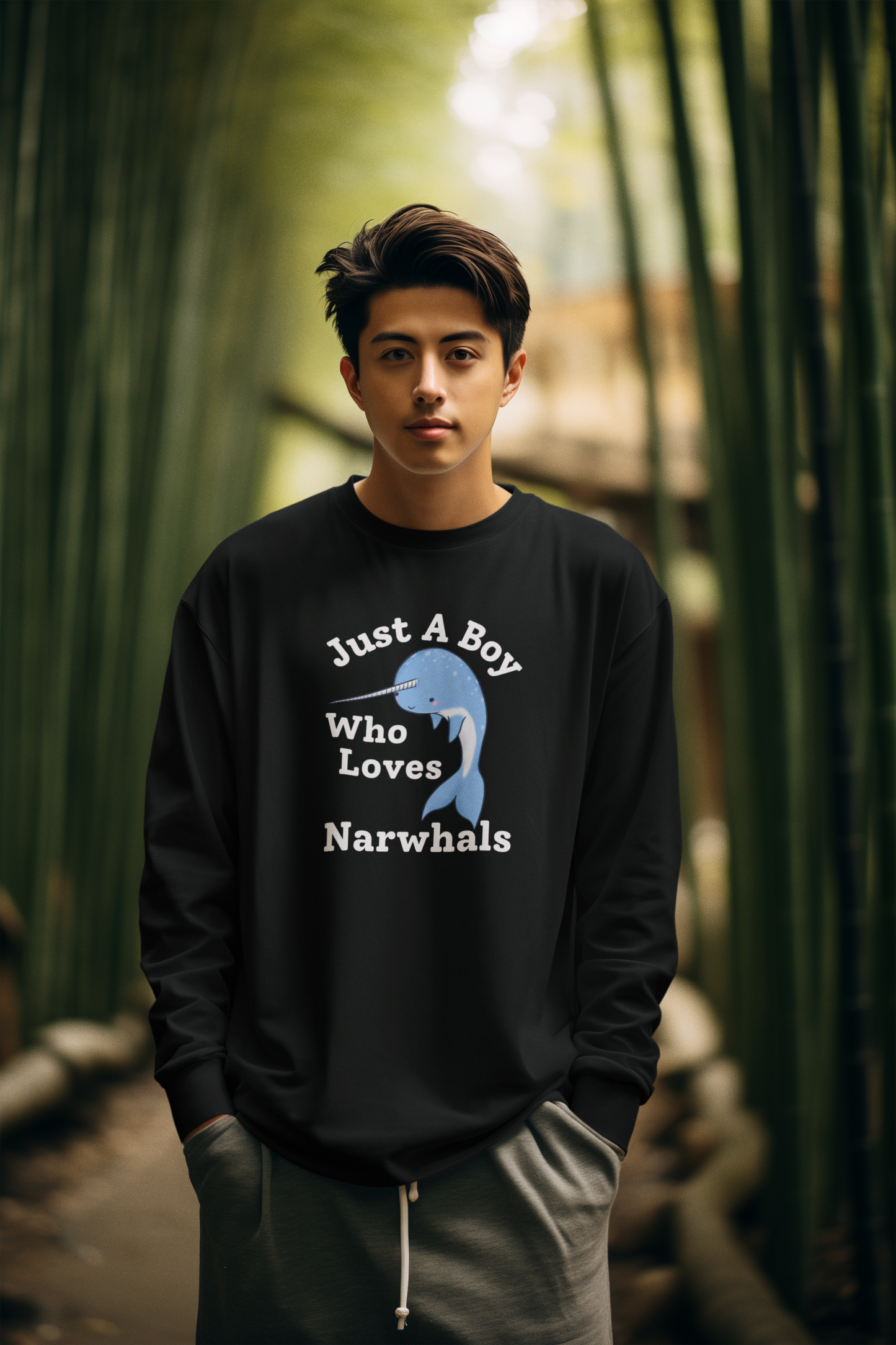 Narwhal sweatshirt - Just a boy who loves narwhals