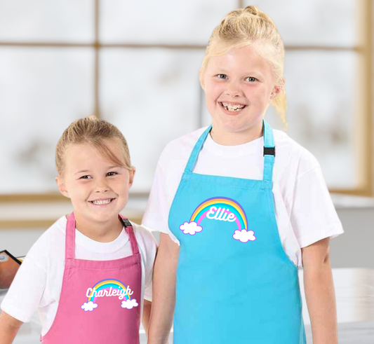 Personalised rainbow apron