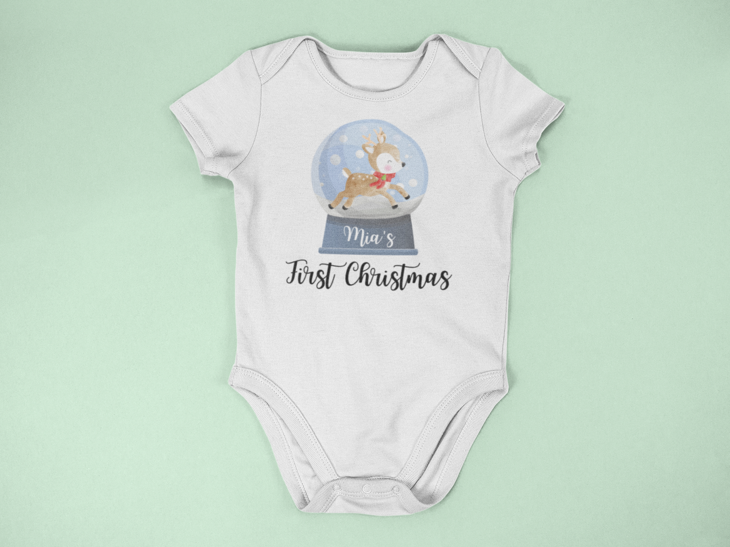 Personalised first Christmas bauble baby grow