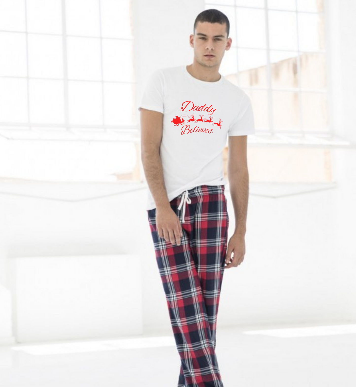 Personalised I Believe Men's Pyjamas