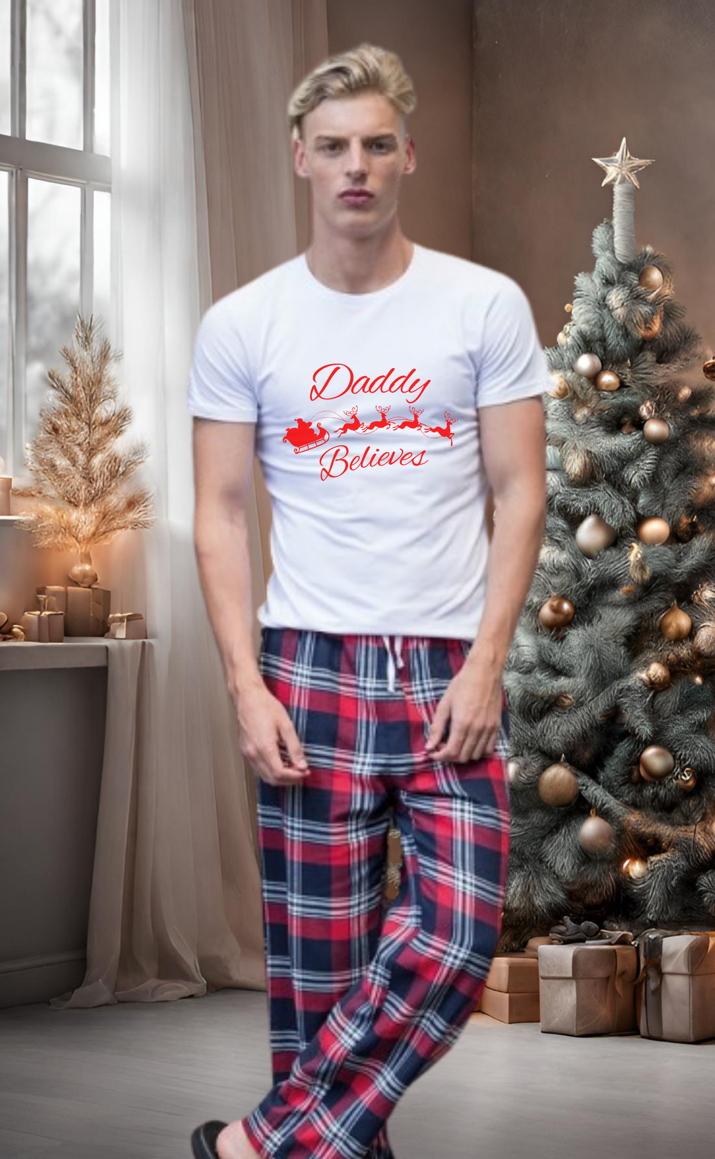 Personalised I Believe Men's Pyjamas