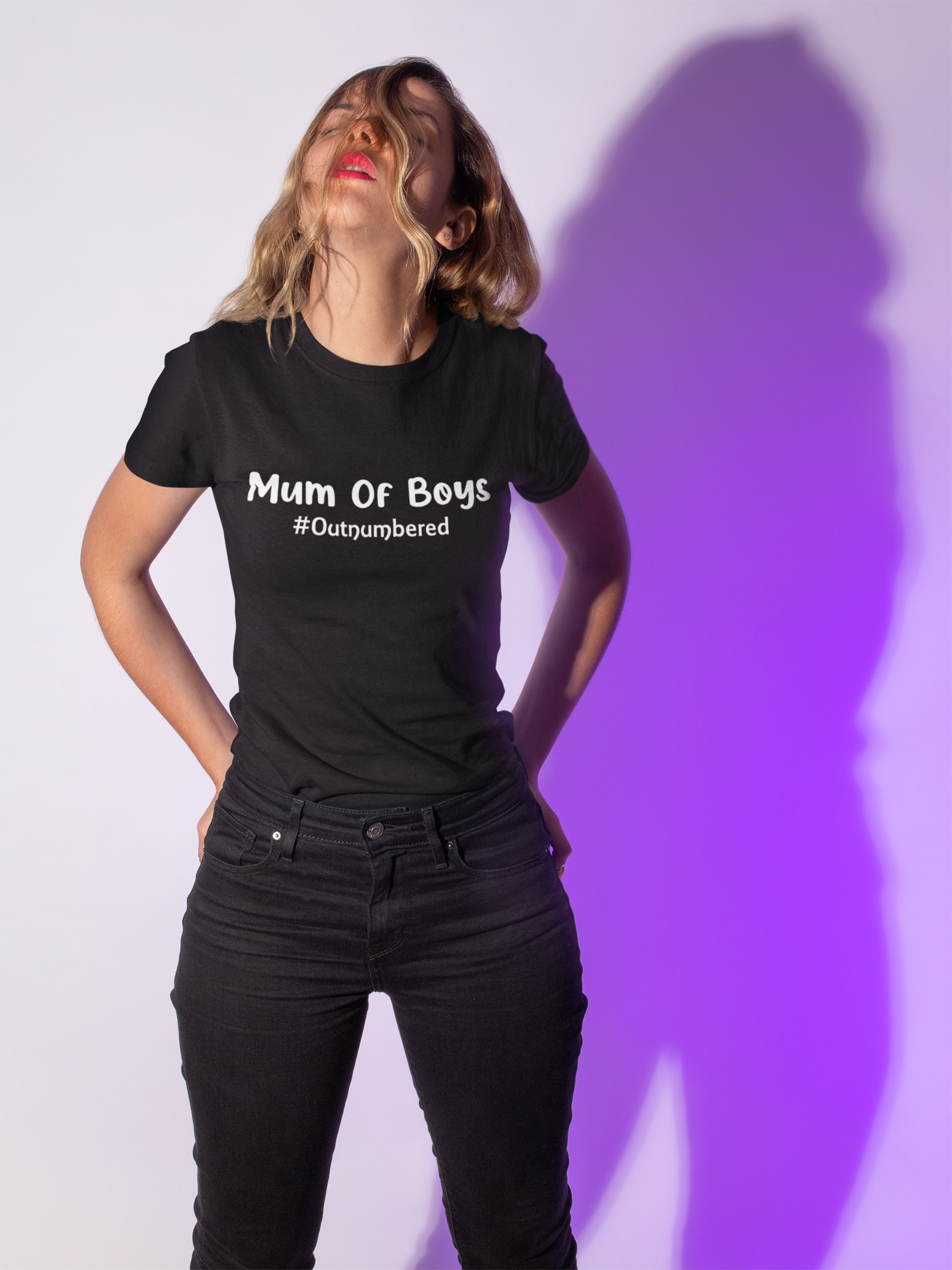 Mum of boys t-shirt - #outnumbered