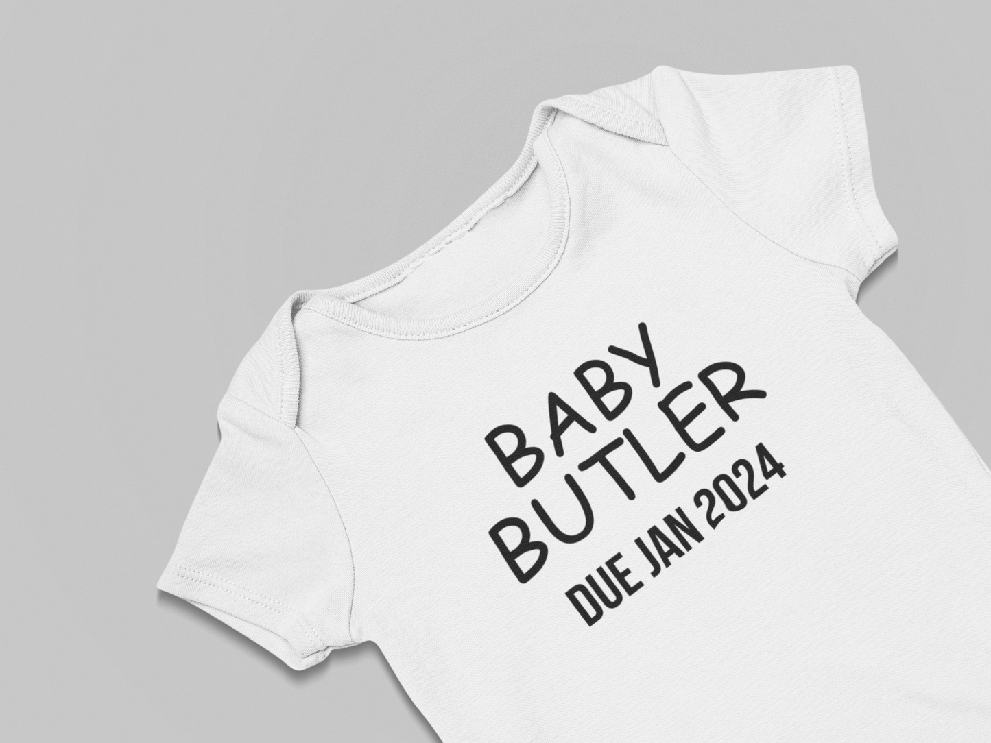 Surname and due date baby vest