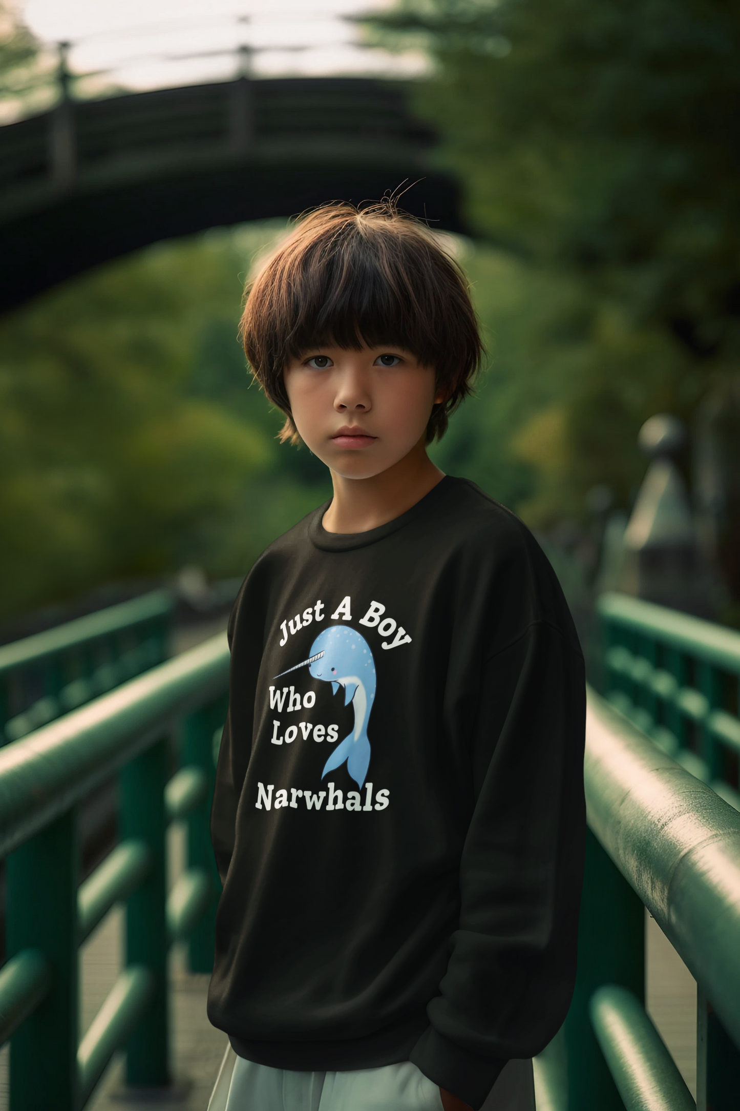 Narwhal sweatshirt - Just a boy who loves narwhals