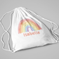 Watercolour rainbow drawstring bag