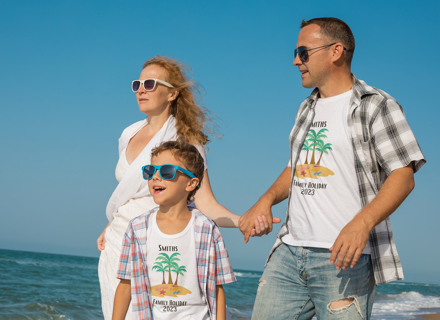 Matching family holiday t-shirts