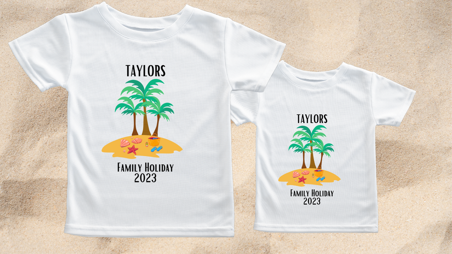 Matching family holiday t-shirts