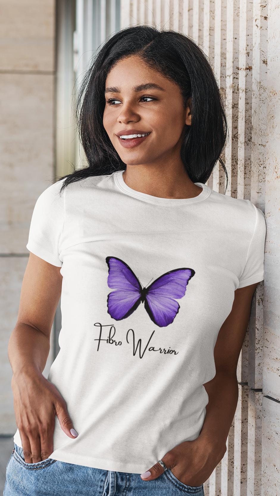 Fibro warrior butterfly t-shirt