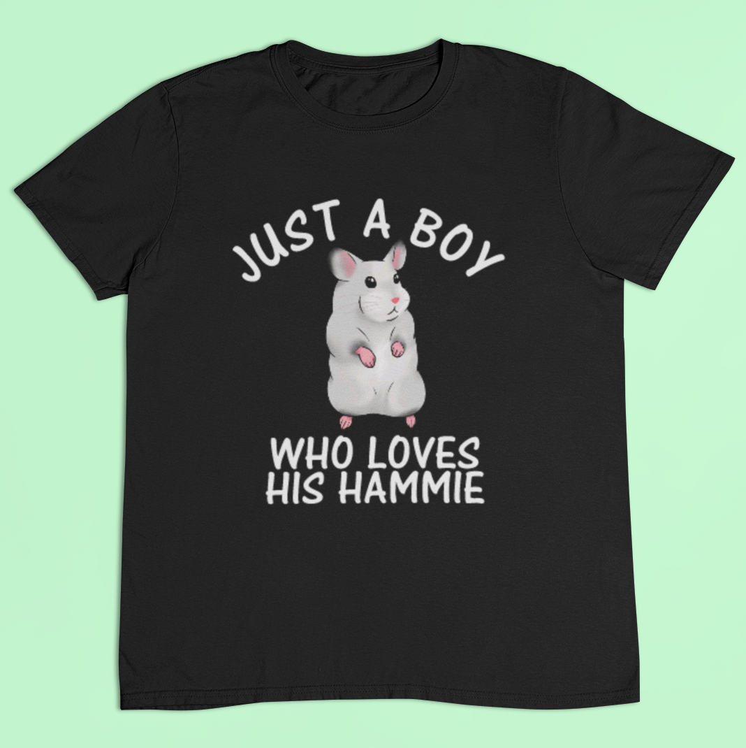 Just a boy who loves his hammie t-shirt - hamster love t-shirt - children's sizes