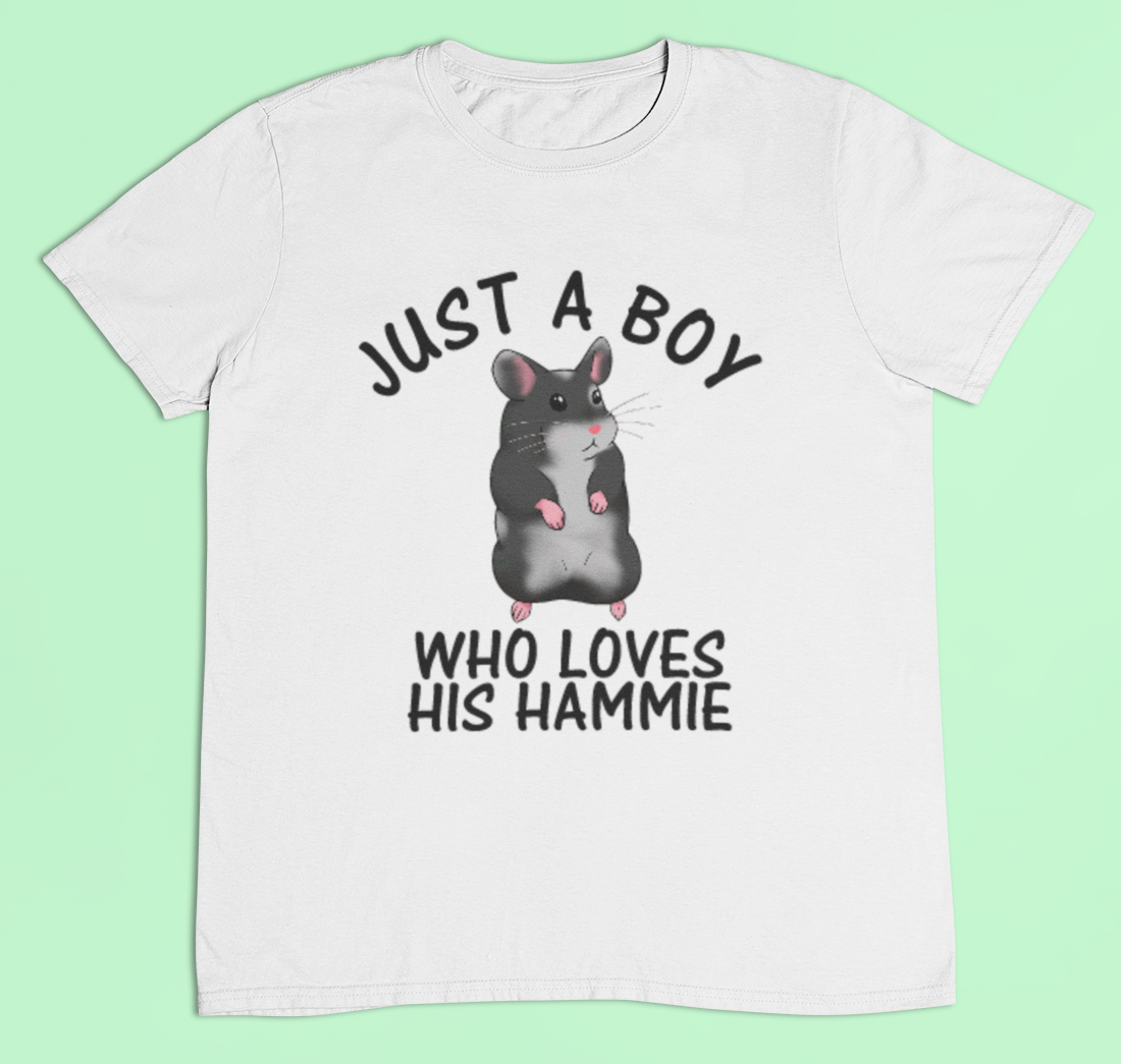 Just a boy who loves his hammie t-shirt - hamster love t-shirt - children's sizes