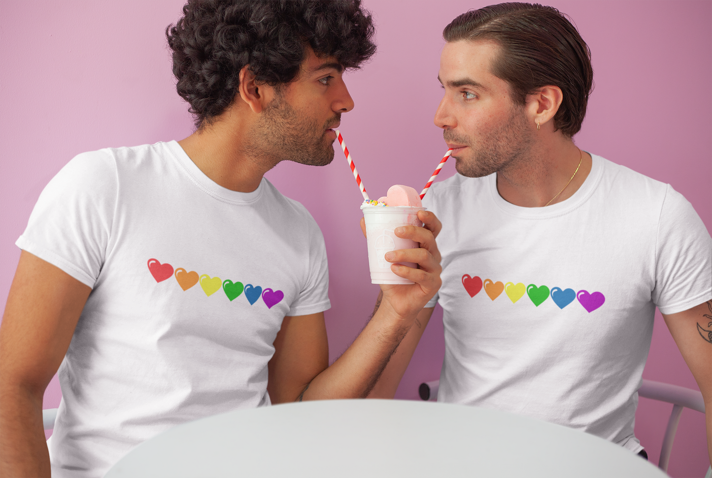 LGBTQ shirt - Rainbow hearts