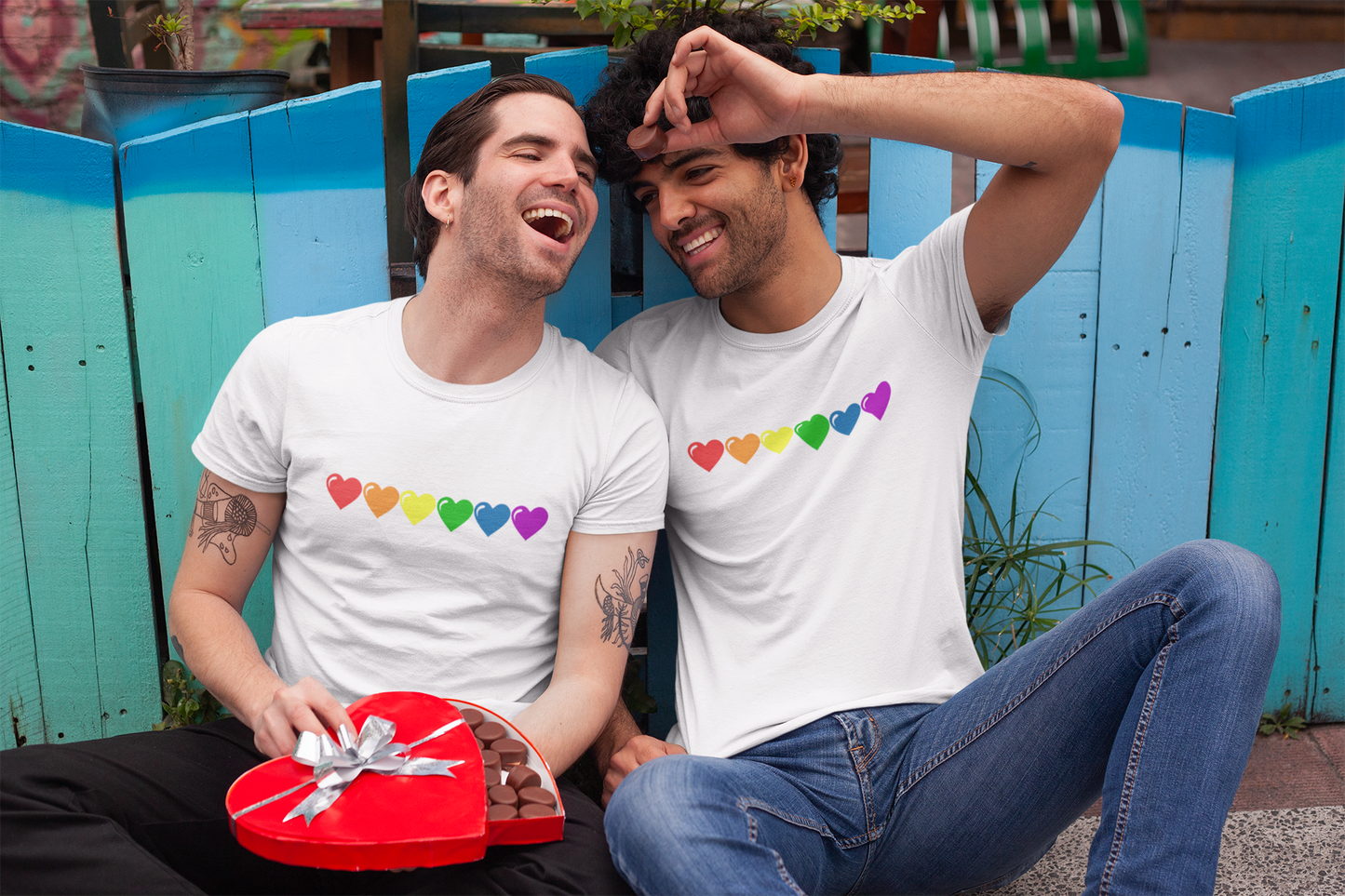 LGBTQ shirt - Rainbow hearts