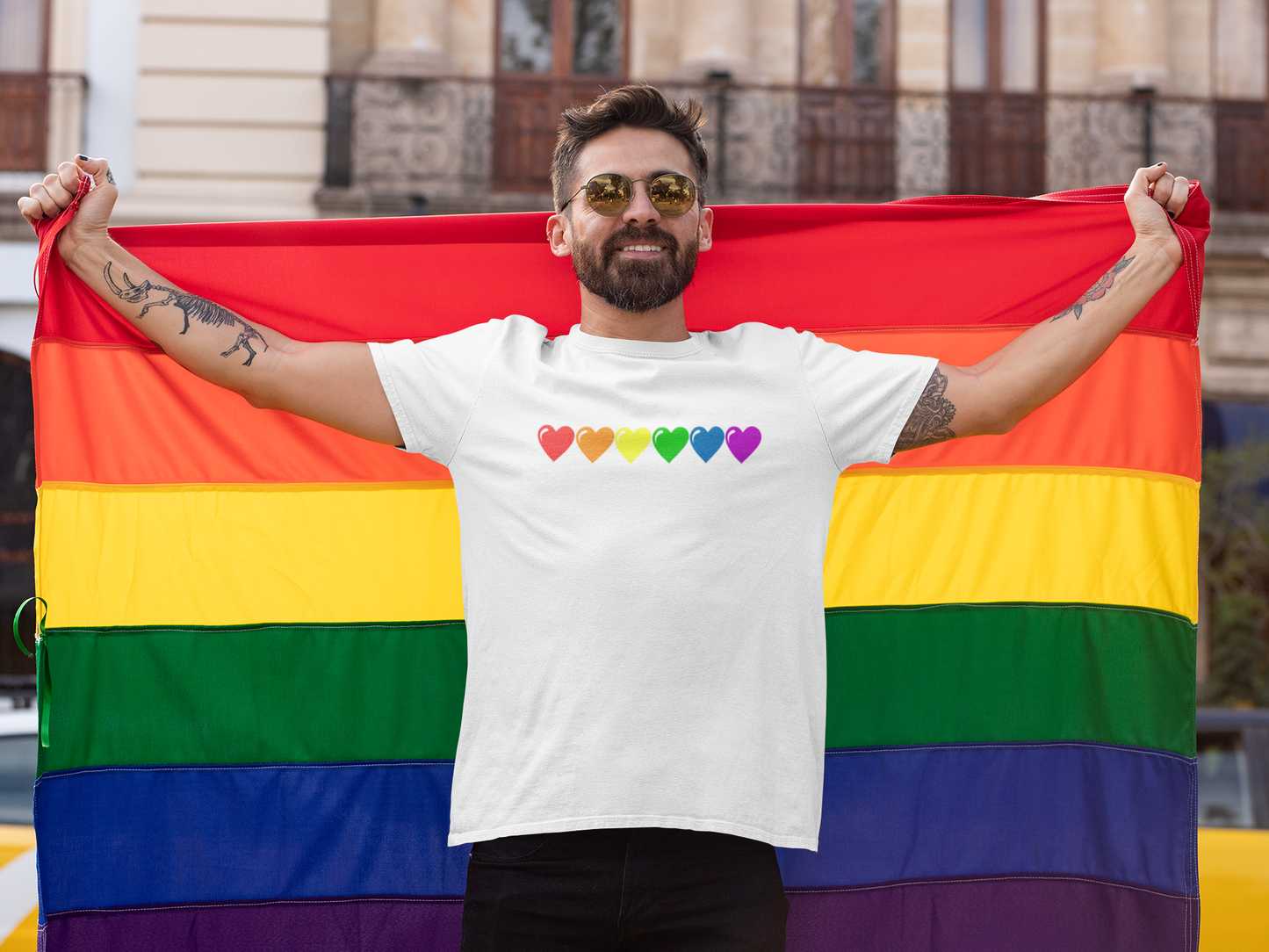 LGBTQ shirt - Rainbow hearts