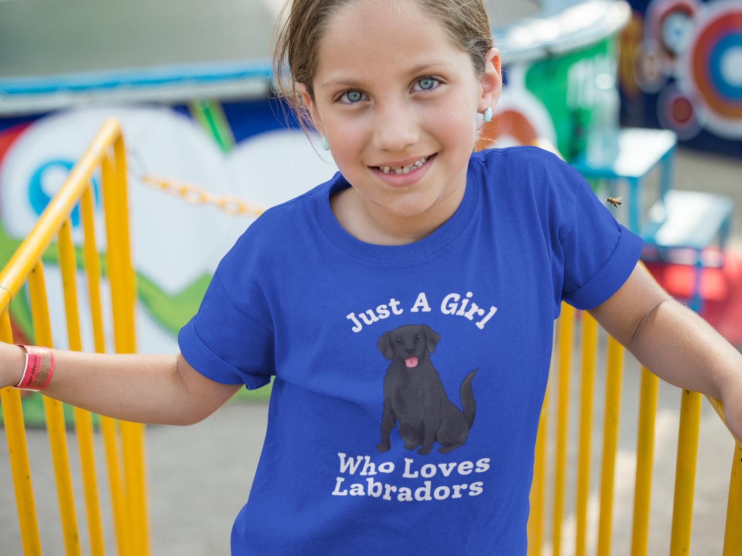 Just A Girl Who Loves Labradors blue t-shirt