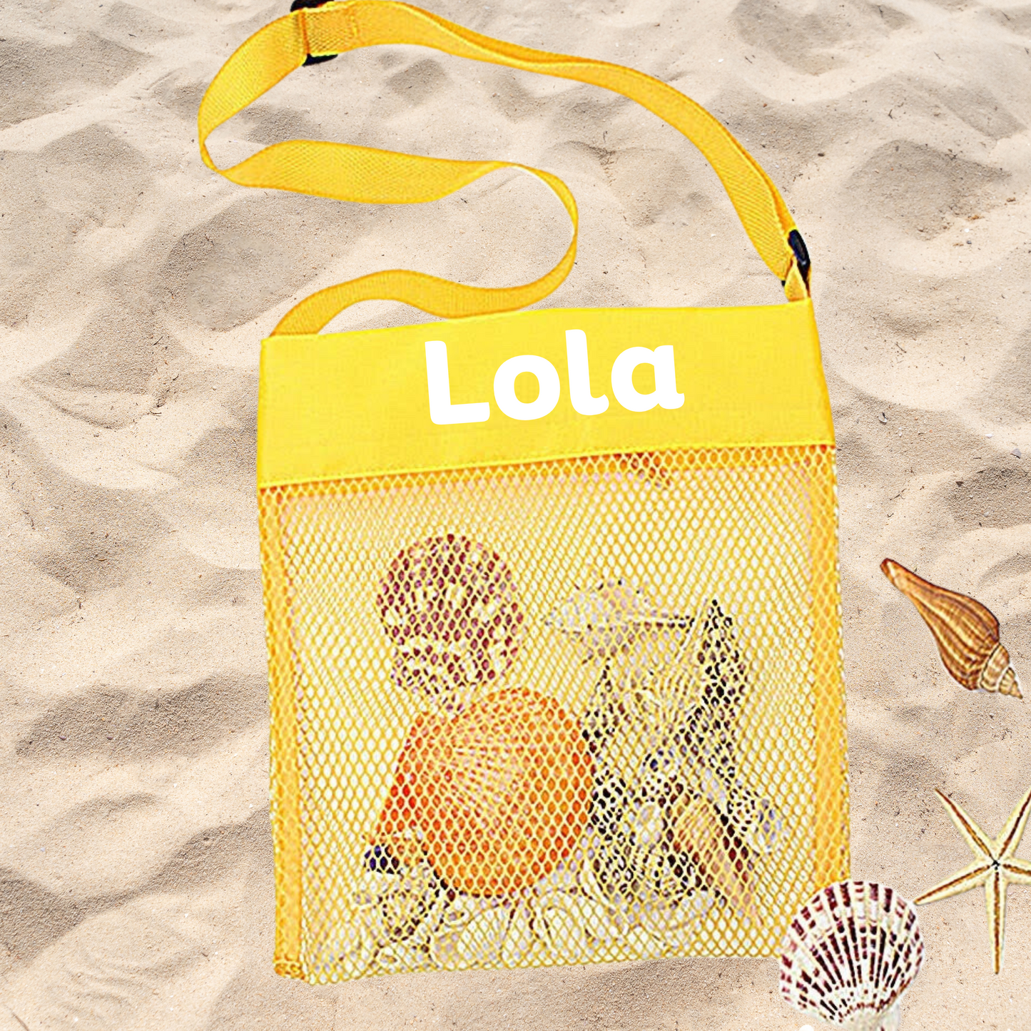 Personalised mesh beach bags