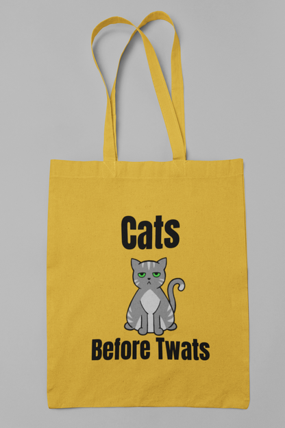 Funny Cat Reusable Tote Bag -Grey Stripe Cat