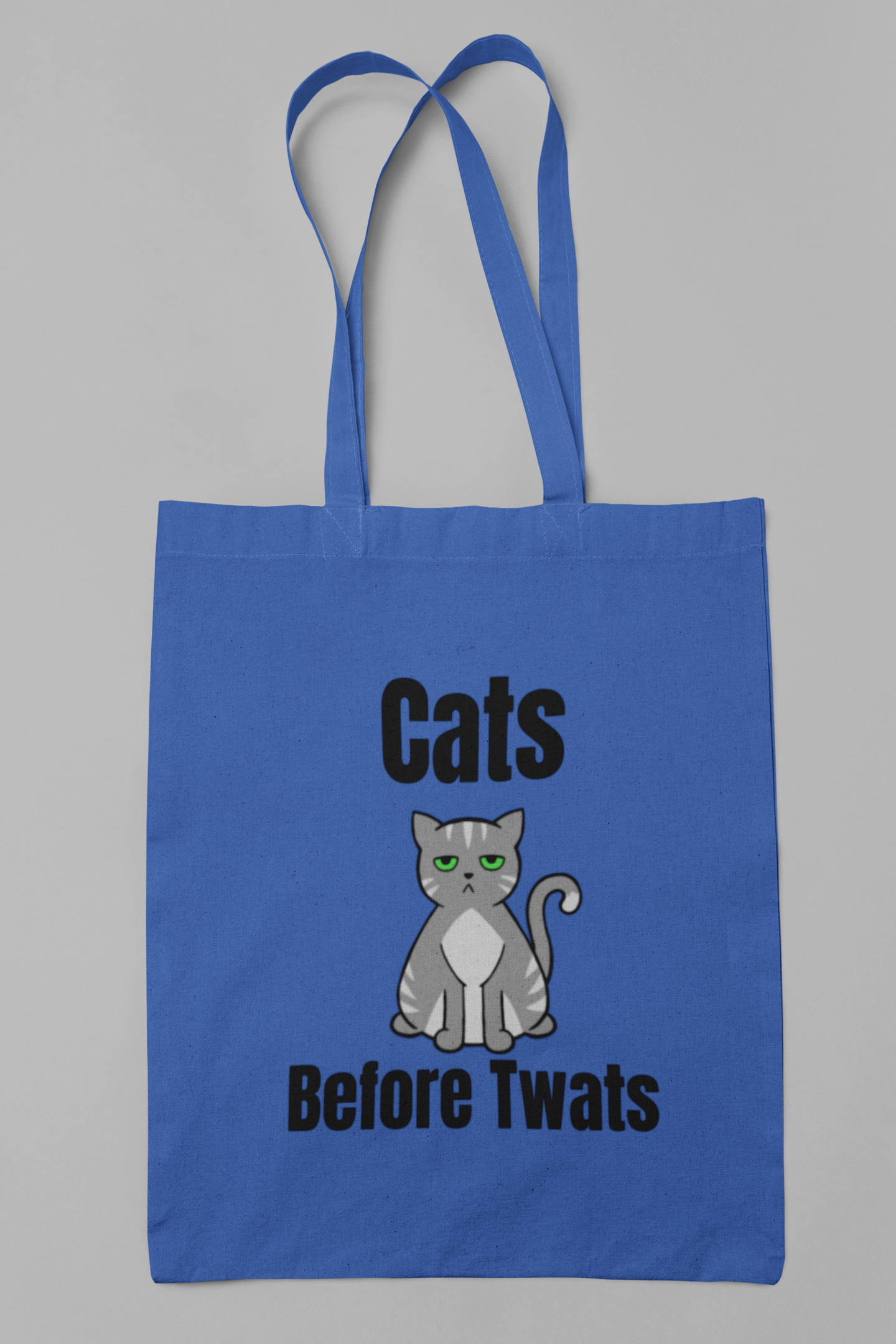 Funny Cat Reusable Tote Bag -Grey Stripe Cat