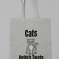 Funny Cat Reusable Tote Bag -Grey Stripe Cat