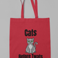 Funny Cat Reusable Tote Bag -Grey Stripe Cat