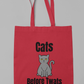 Funny Cat Reusable Tote Bag -Grey Cat