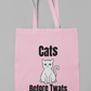 Funny Cat Reusable Tote Bag -White Cat