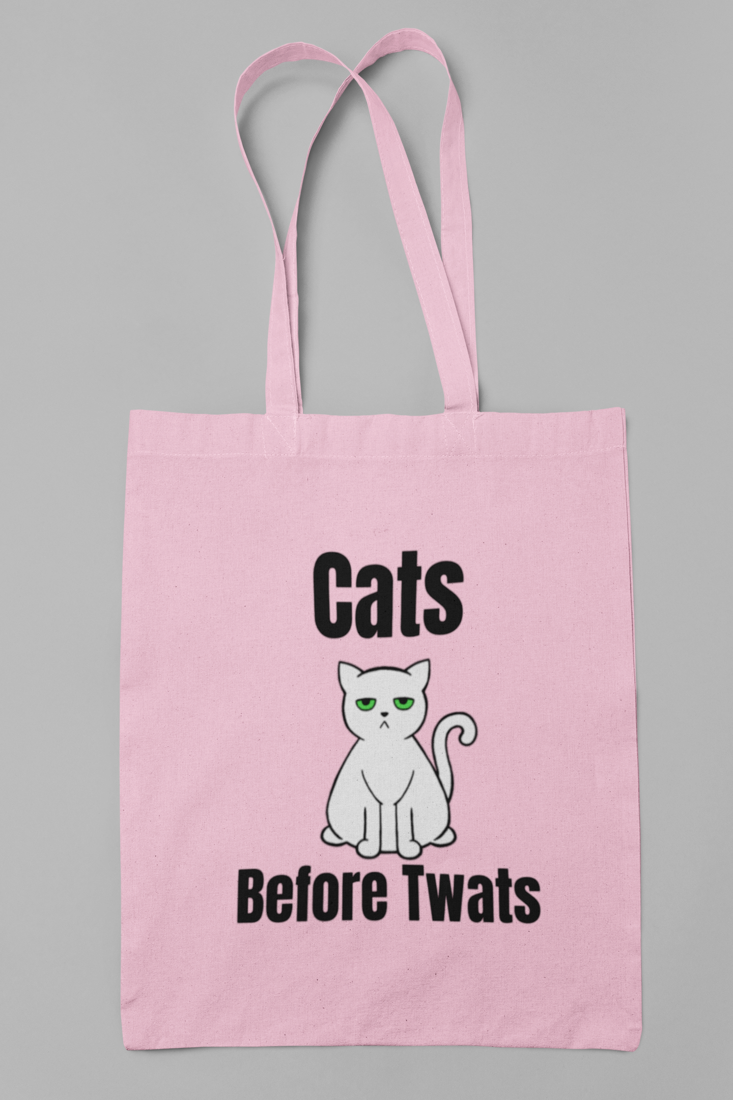 Funny Cat Reusable Tote Bag -White Cat