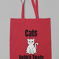 Funny Cat Reusable Tote Bag -White Cat