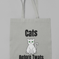 Funny Cat Reusable Tote Bag -White Cat