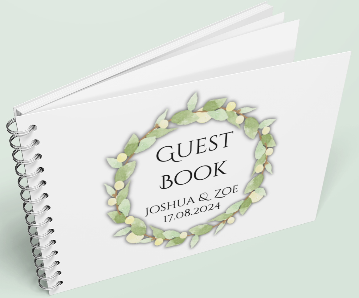 Wedding Guest Book with light floral design