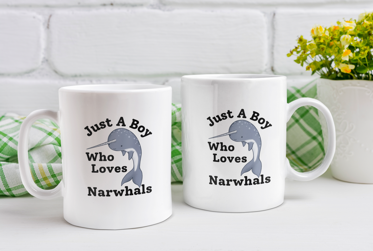 Narwhal mug - Just a boy who loves narwhals