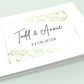 Wedding Guest Book with faded gold border and foliage