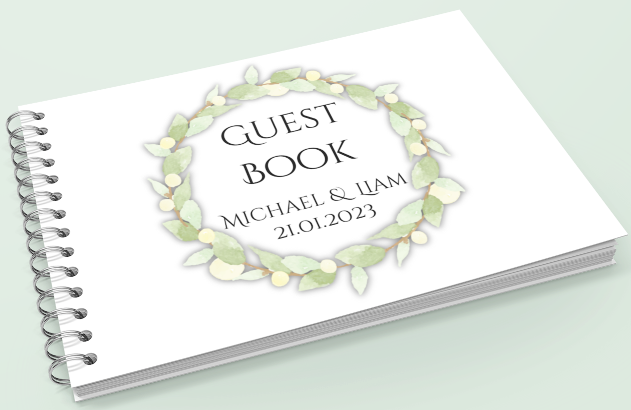 Wedding Guest Book with light floral design