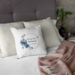 Mr and Mrs Cushion Cover With Blue Flowers