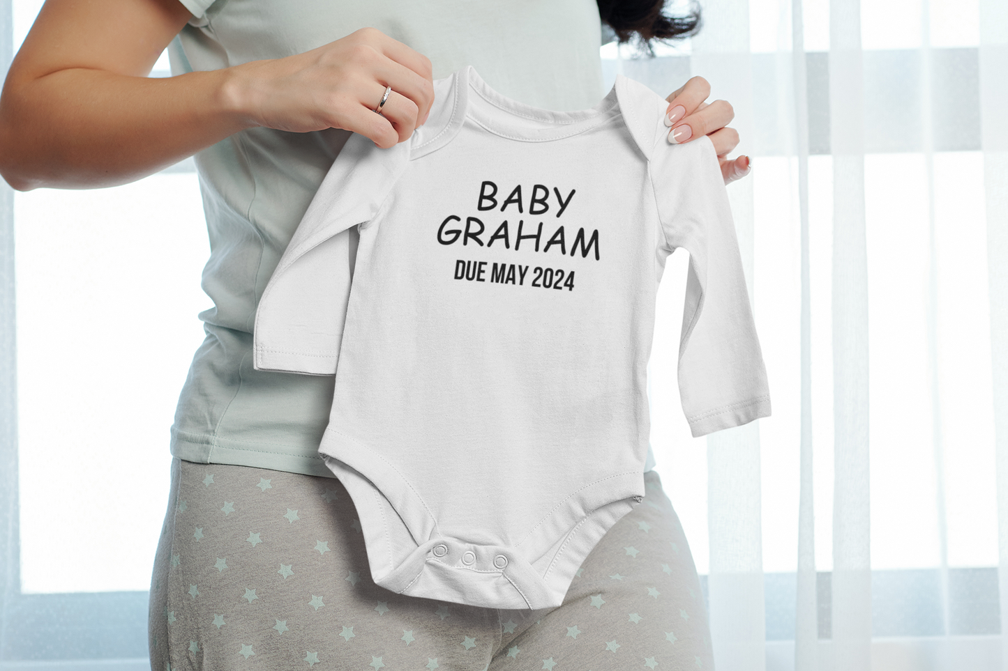 Surname and due date baby vest