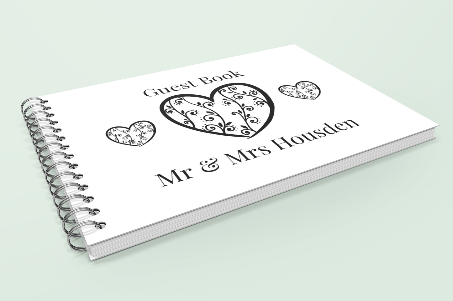 Wedding Guest Book with three hearts