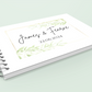 Wedding Guest Book with faded gold border and foliage