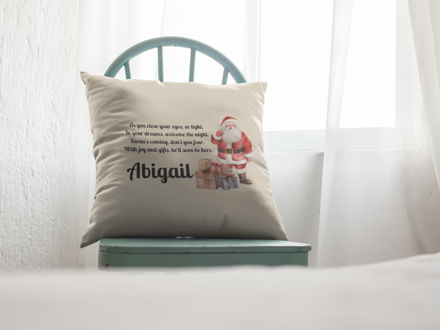 Personalised Christmas eve cushion cover