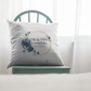 Mr and Mrs Cushion Cover With Blue Flowers