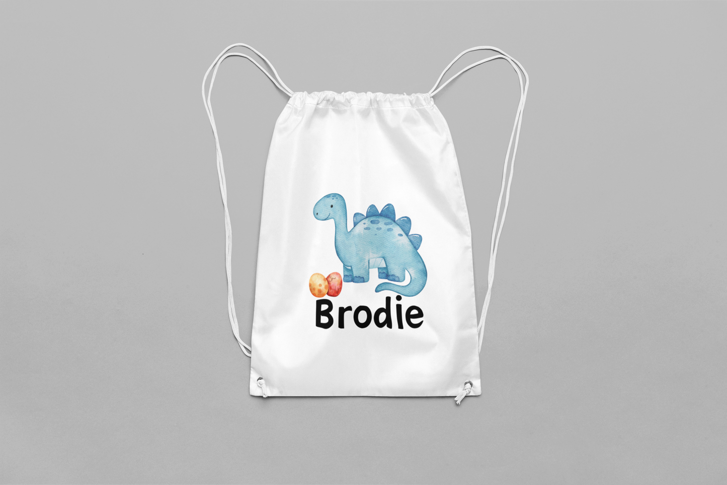 Personalised Dinosaur Themed Drawstring Bag