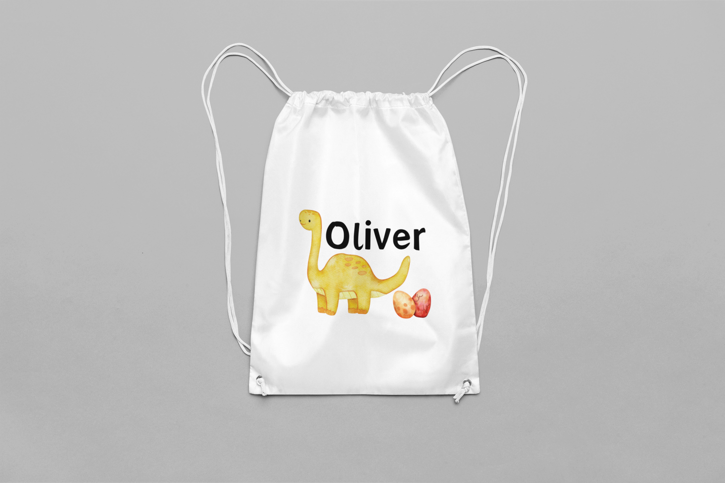 Personalised Dinosaur Themed Drawstring Bag