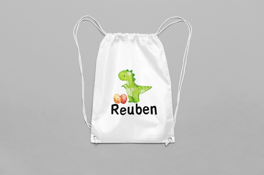 Personalised Dinosaur Themed Drawstring Bag