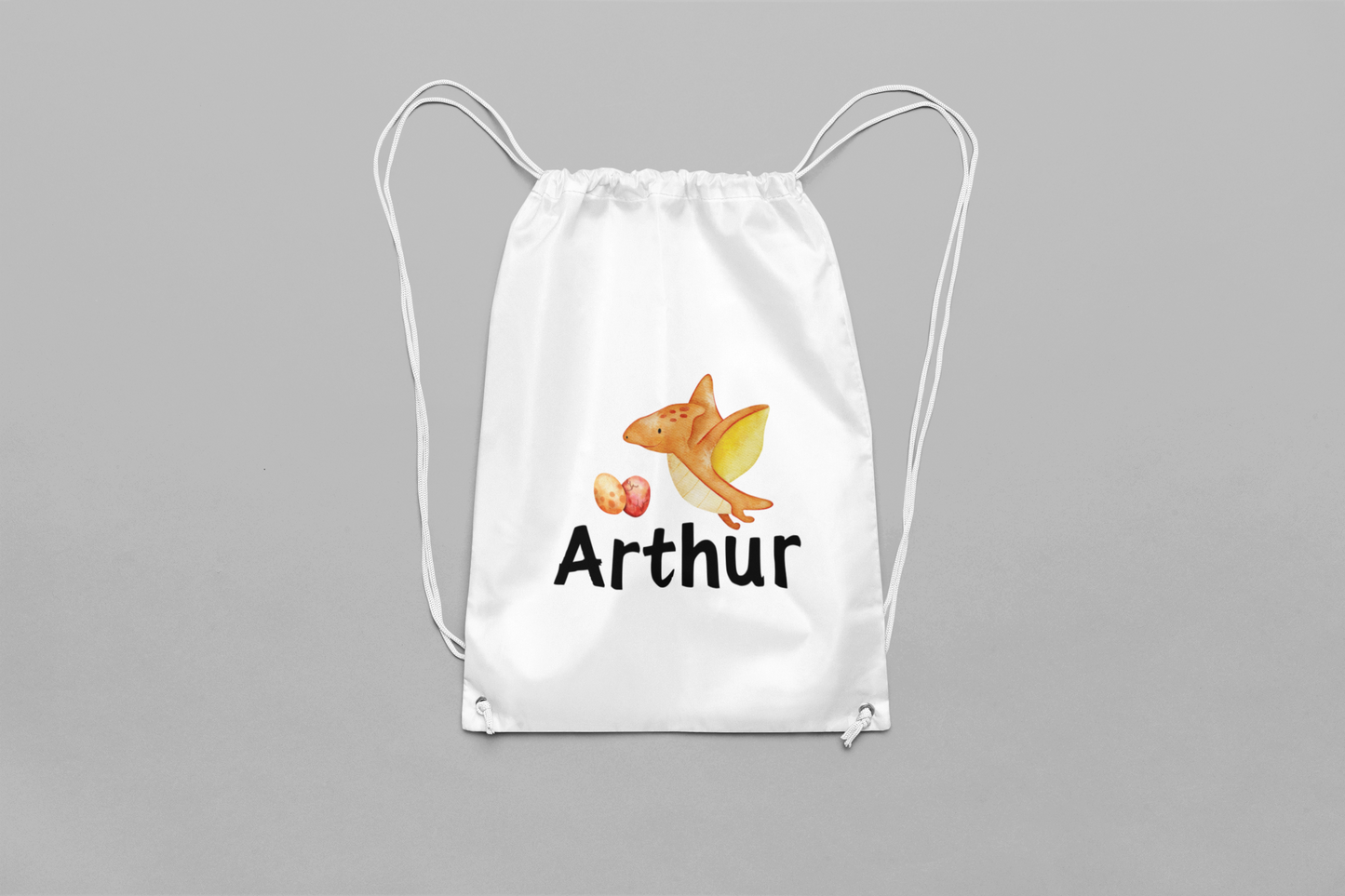 Personalised Dinosaur Themed Drawstring Bag