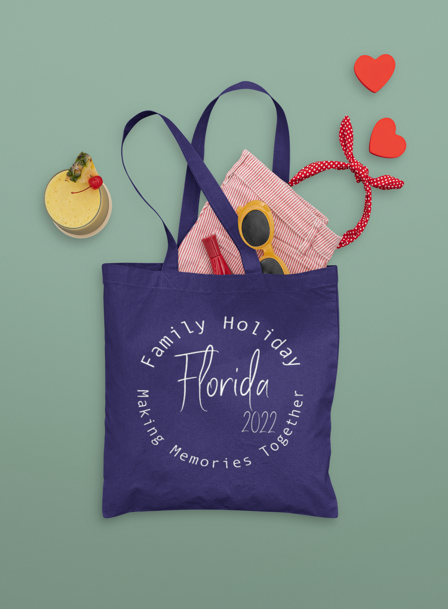 Personalised Family Holiday Tote Bag