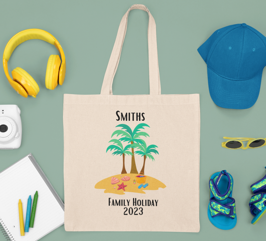 Personalised Family Holiday Tote Bag