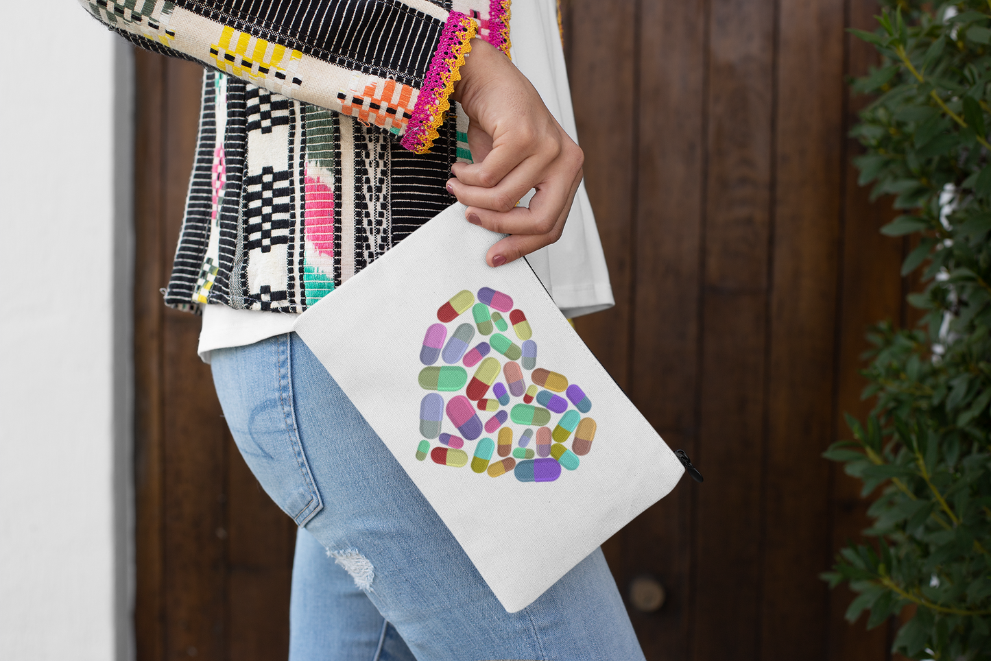 Medication Pouch Bag With Pills In The Shape Of A Heart