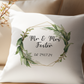 Mr and Mrs Cushion Cover With Green Foliage Hexagon