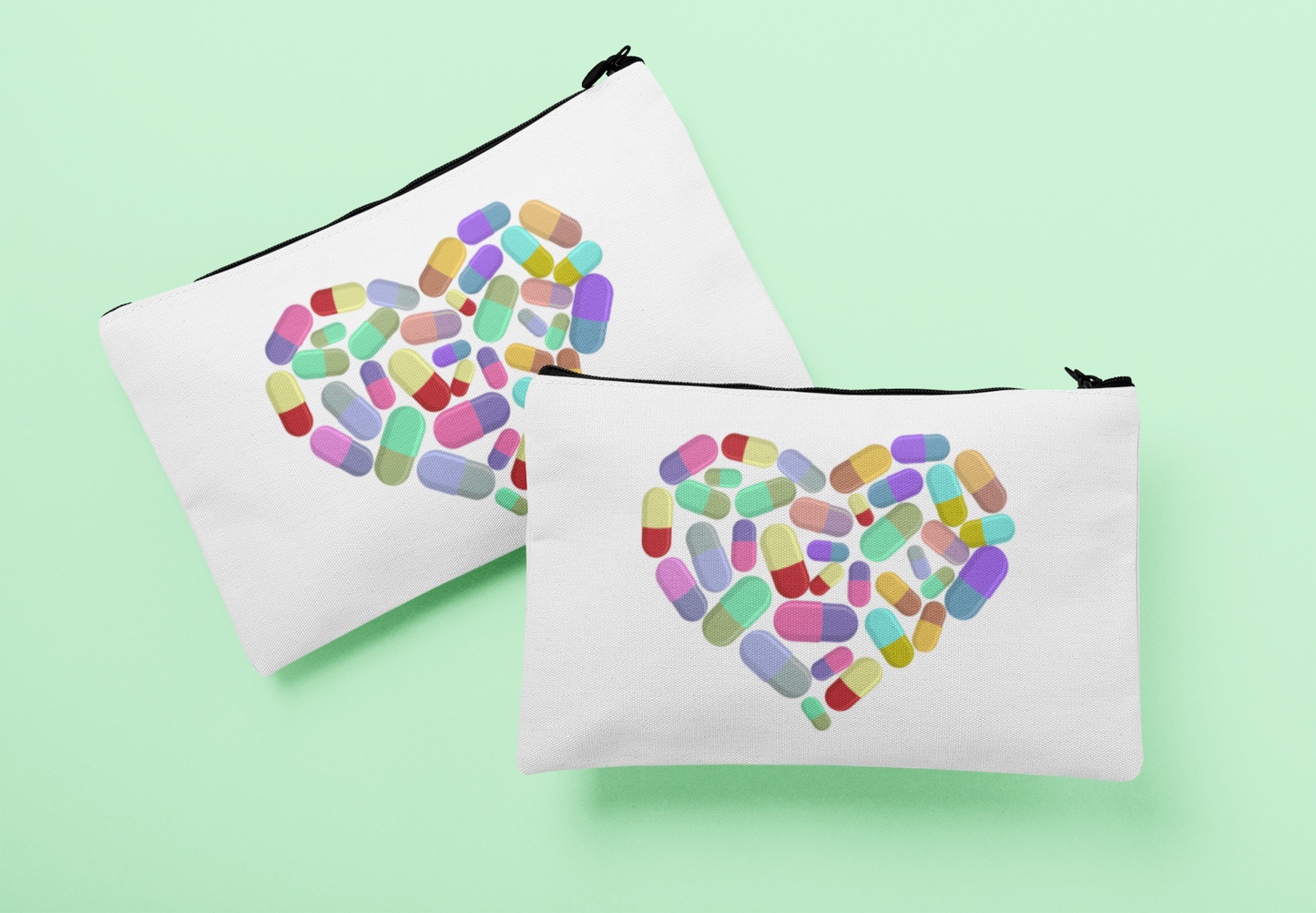 Medication Pouch Bag With Pills In The Shape Of A Heart