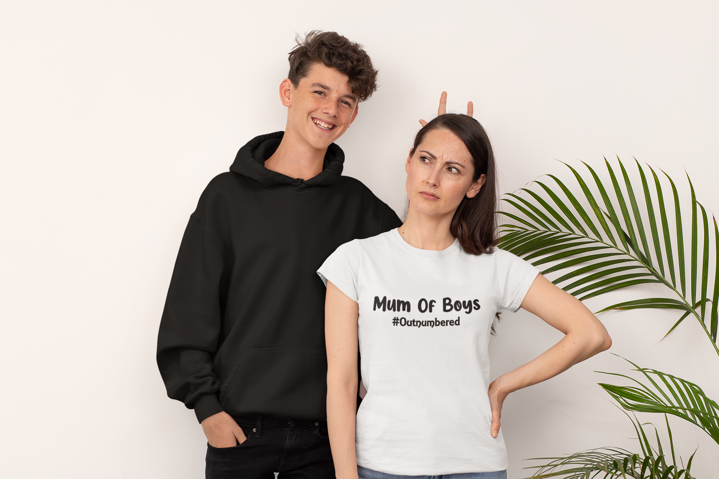 Mum of boys t-shirt - #outnumbered