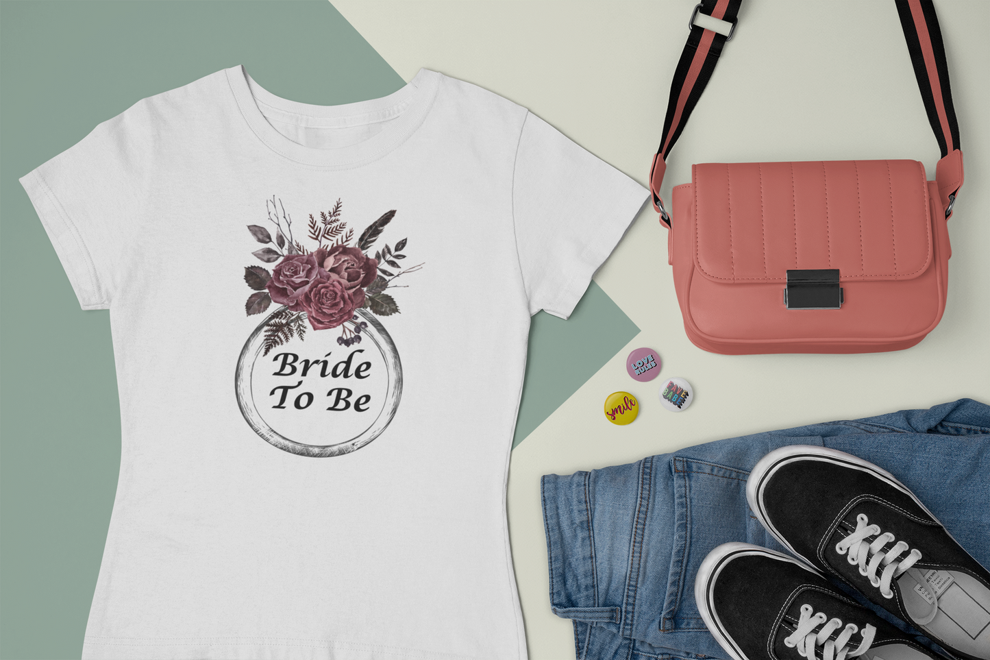 Dark rose bridal t-shirt