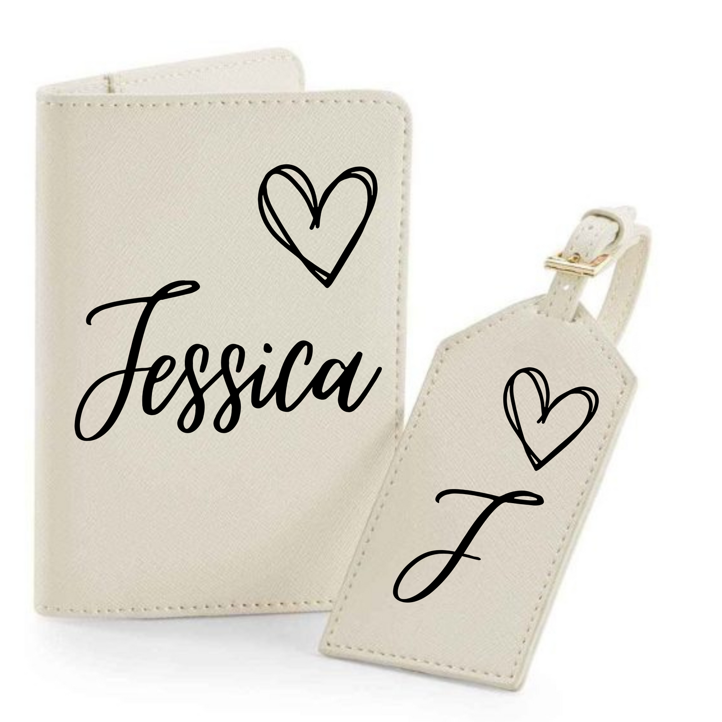 Personalised passport holder travel set